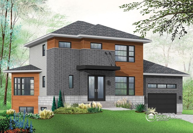 Brightly lit, complete with a “bachelor” and a garage