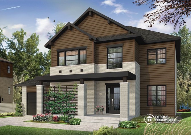 New modern 4 bedrooms 3 bathrooms house plan