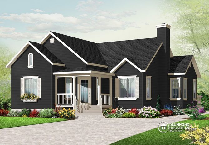 Beautiful 3 Bedroom Bungalow With Open Floor Plan By Drummond House Plans