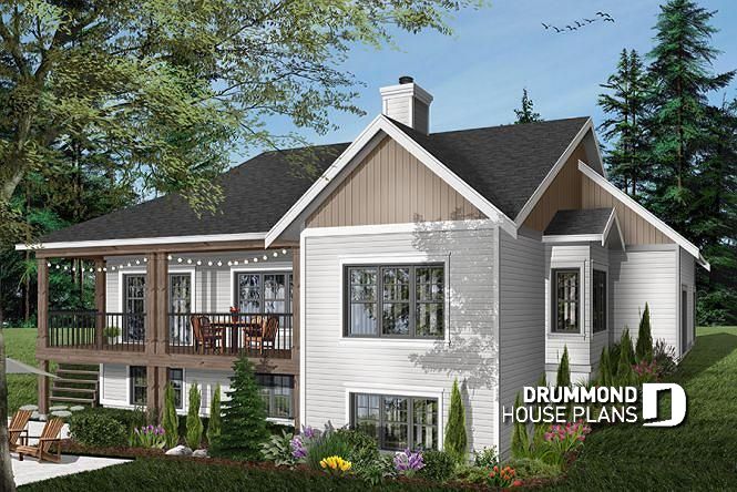 Modern Farmhouse Plan W Walkout Basement Drummond House Plans