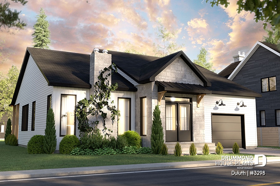 Craftsman home design with a modern flair - front elevation.
