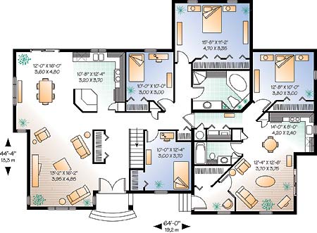 Drummond House Plans - Multigenerational Floor Plan no. 2278 (Main Level)