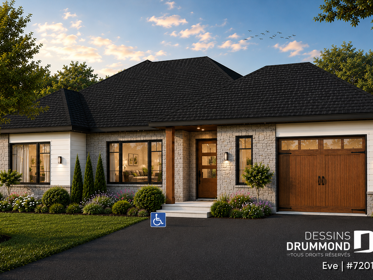 Maison moderne adaptée aux personnes à mobilité réduite, modèle Eve #7201
