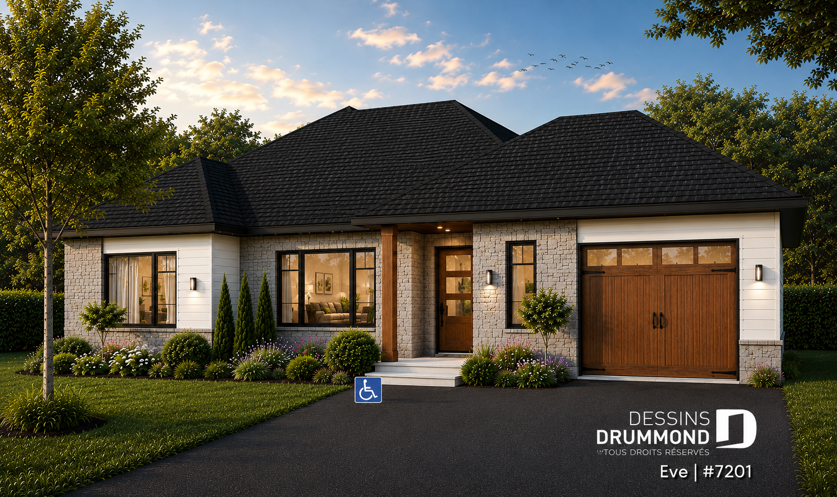 Maison moderne adaptée aux personnes à mobilité réduite, modèle Eve #7201