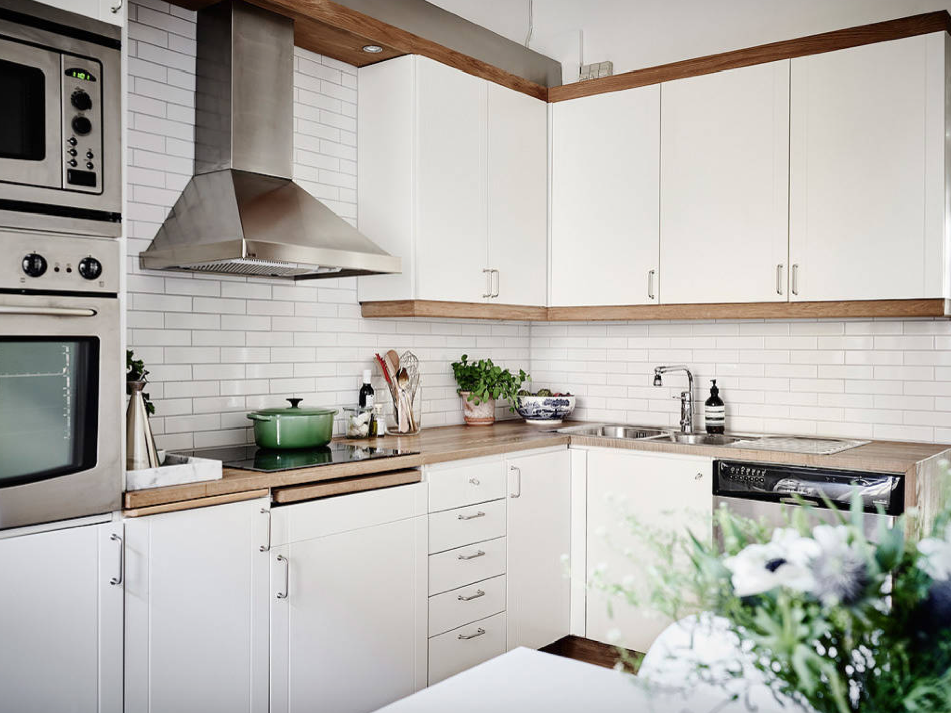 white subway tile