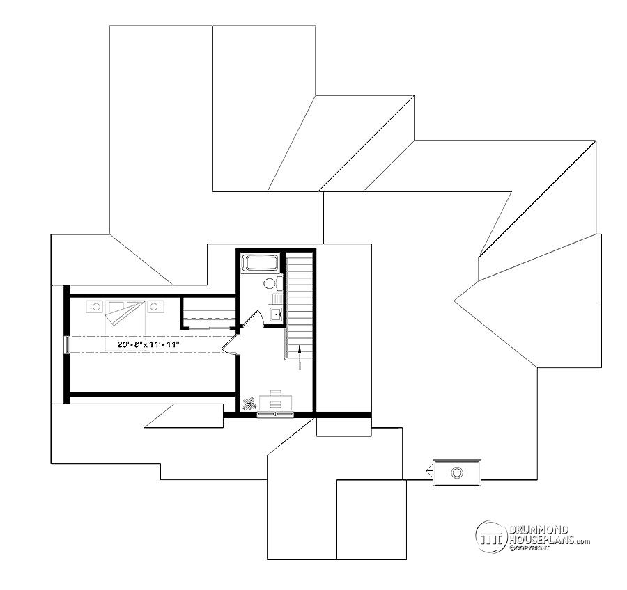 Second Master Suite on Second floor - Ranch house plan # 3285 by Drummond House Plans