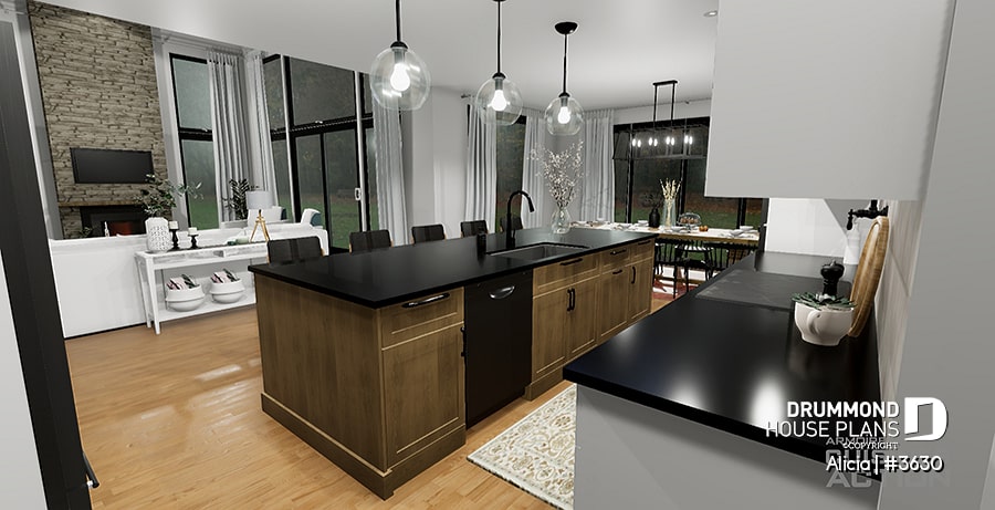 Kitchen overlooking living room - Alicia Moffet future dream home