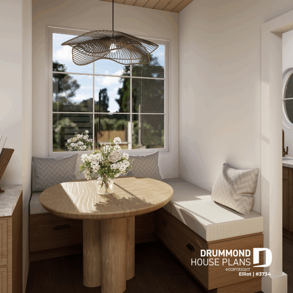 Elliot houseplan 3734 breakfast nook with built in benches