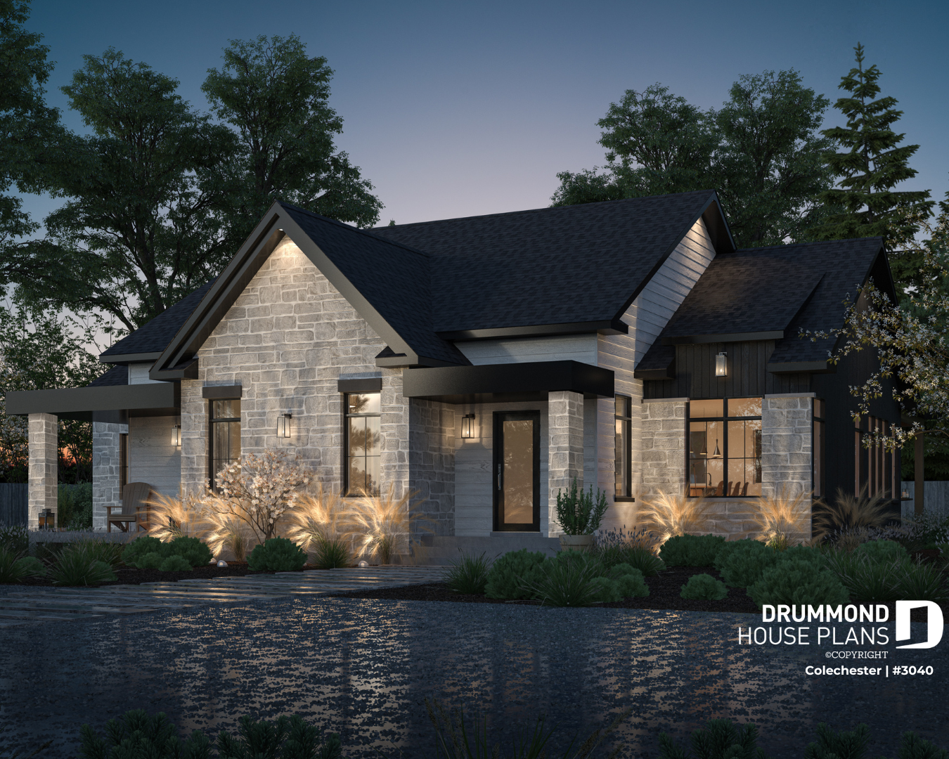 COLECHESTER (#3040) modern intergenerational house plan with abundant windows and an unfinished basement option