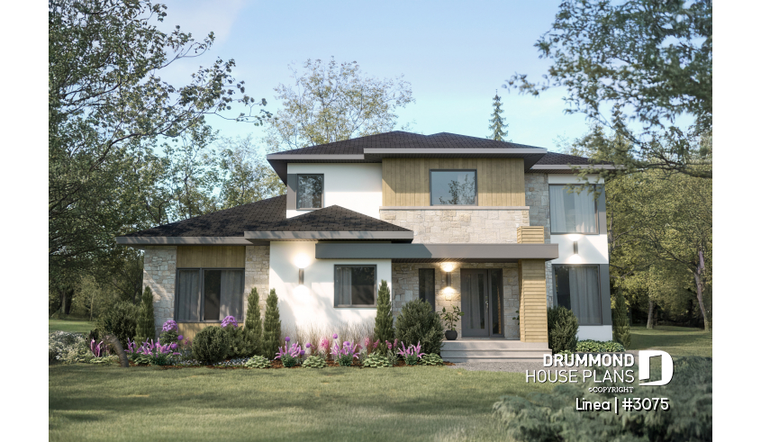 Contemporary house plan with in-law suite