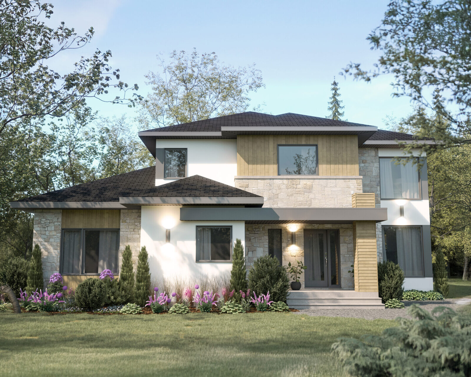 Contemporary house plan with in-law suite