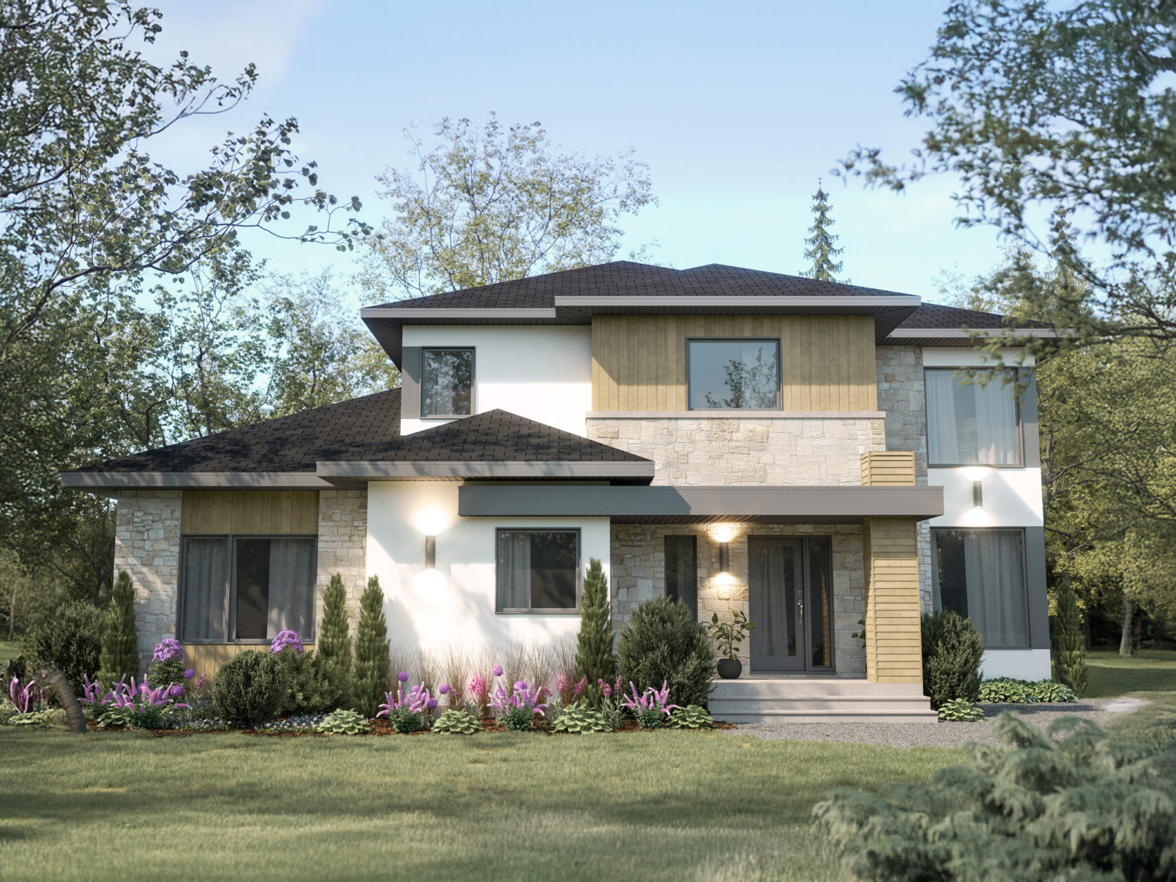Contemporary house plan with in-law suite
