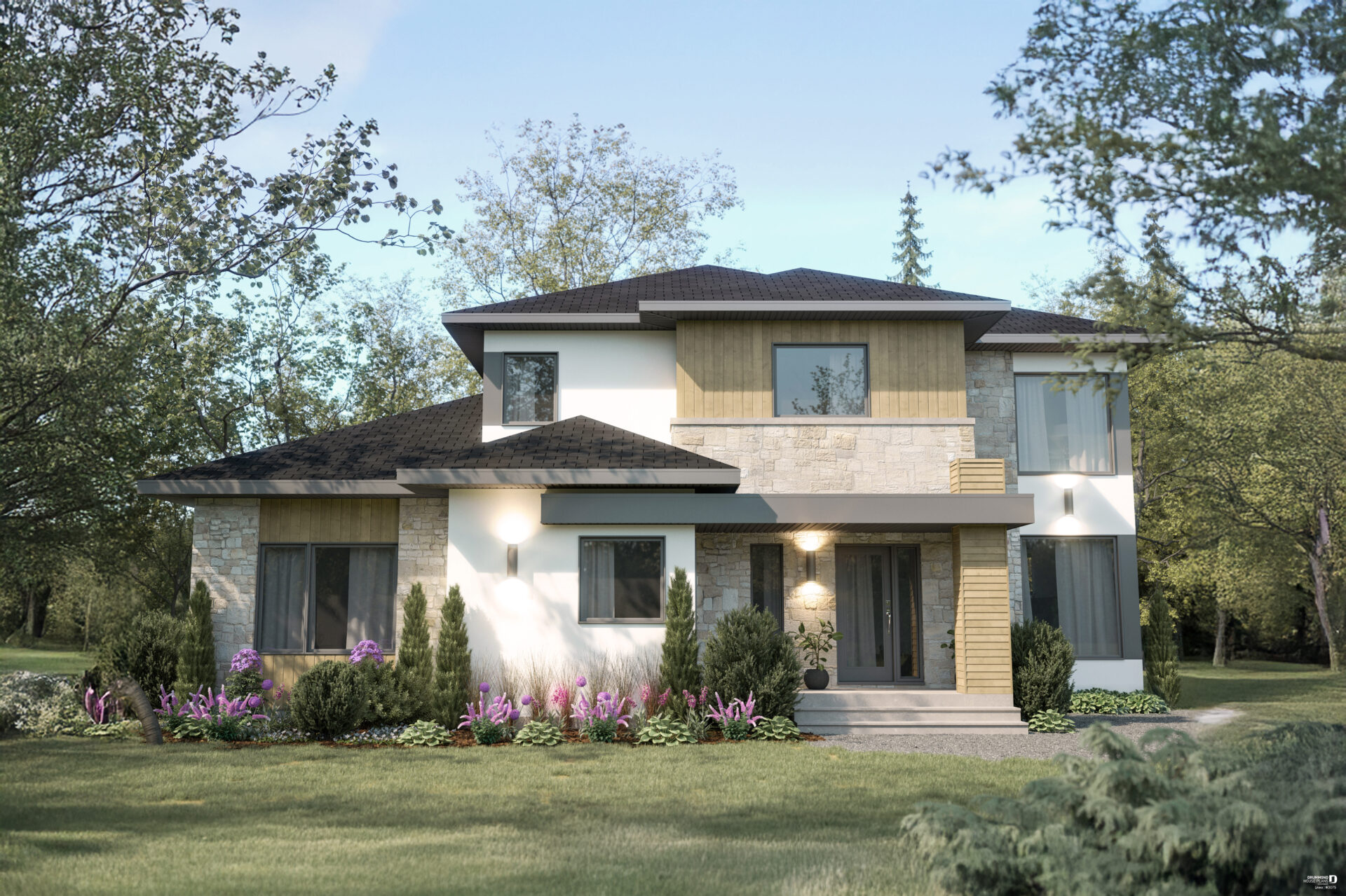 Contemporary house plan with in-law suite