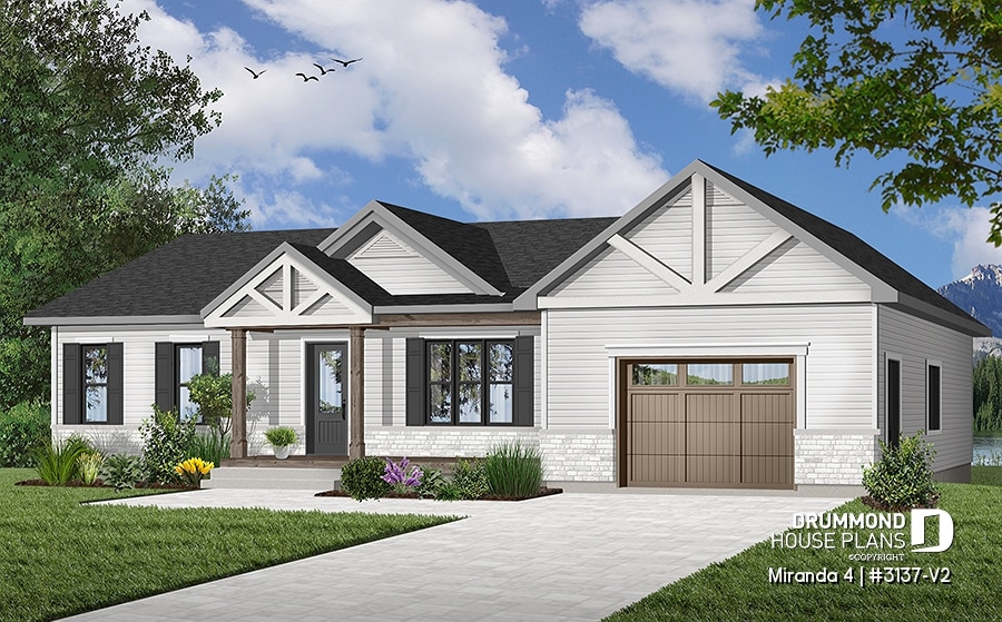 One-storey Miranda 4 house plan with garage