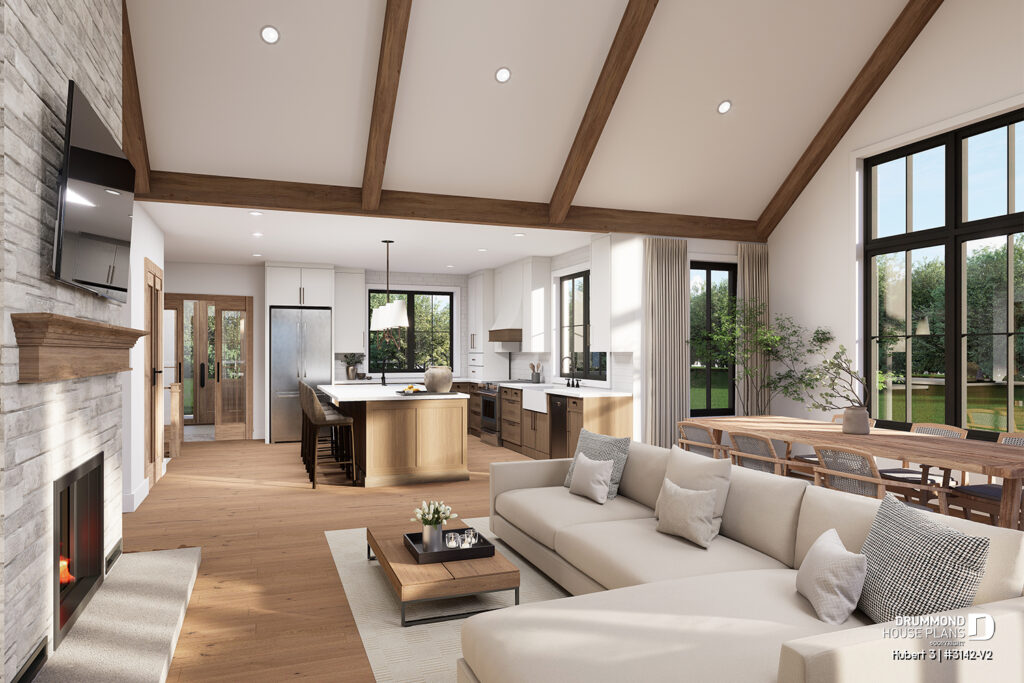 living room with stuv fireplace