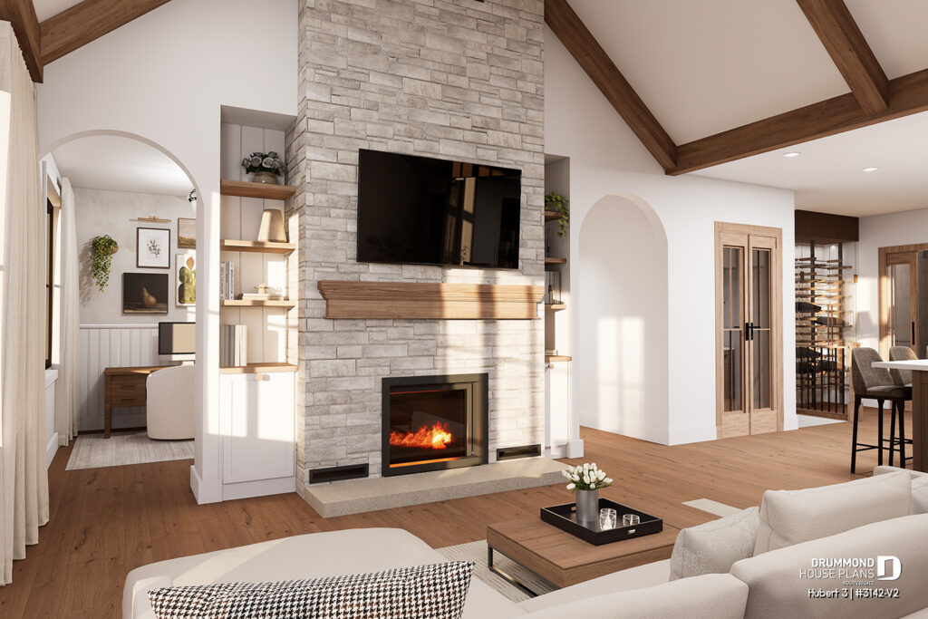 beautiful STÛV fireplace in family room