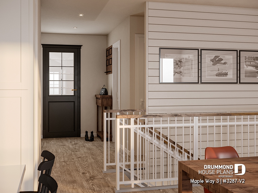 simple and elegant entryway of house plan maple way 3 by Drummond House Plans