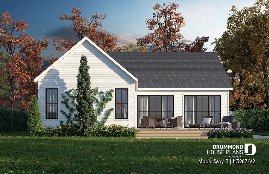 rear photo of farmhouse house plan #3287-V2