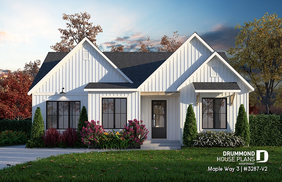 Maple Way farmhouse ranch-style home by Drummond House Plans