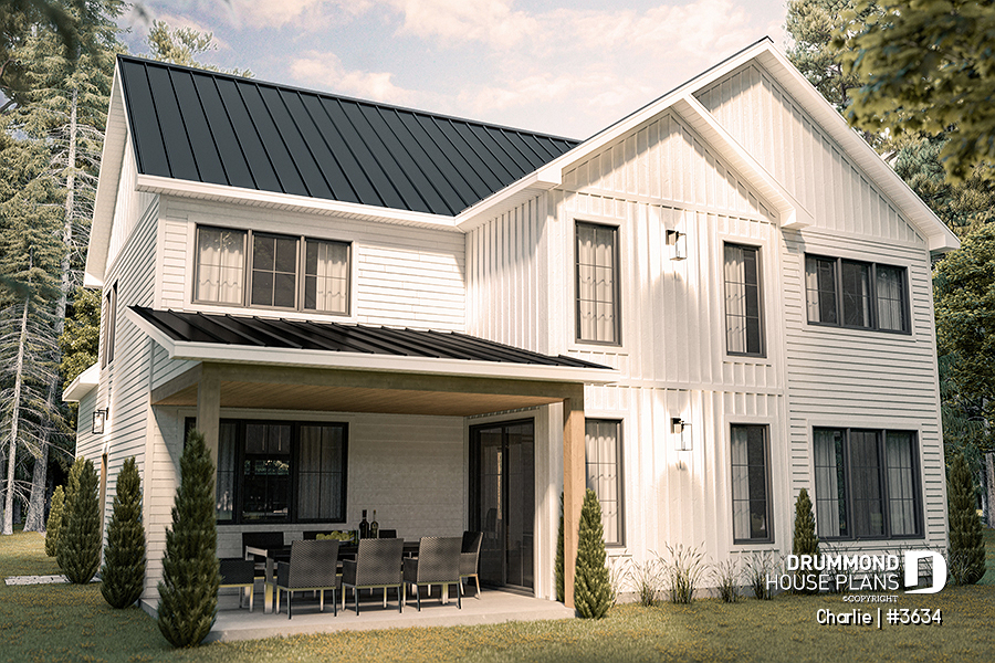 rear covered terrace house plan charlie