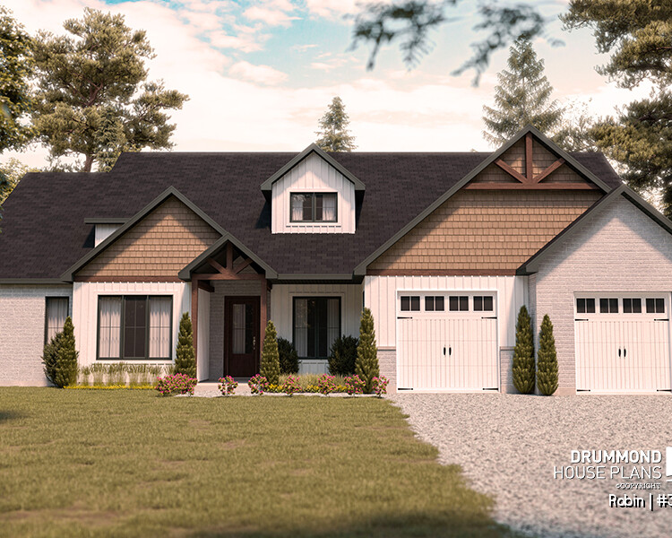 ROBIN House Plan, Modern Ranch Style House Plan #3621