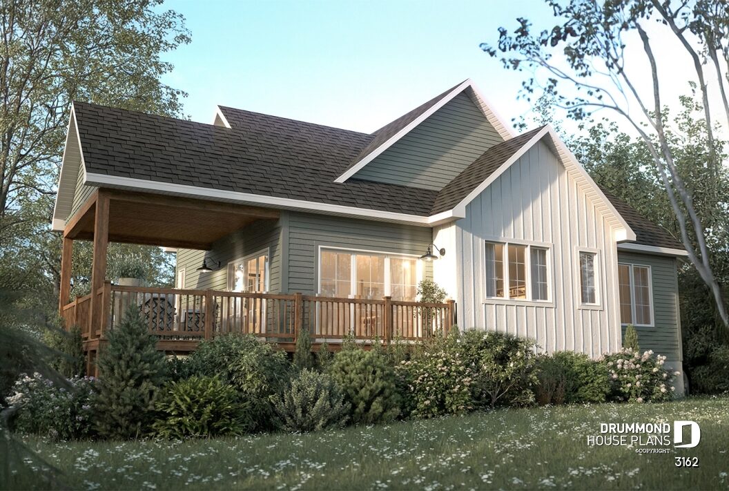 Bright single-story farmhouse with covered terrace and large rear windows – Chatelain (#3162)