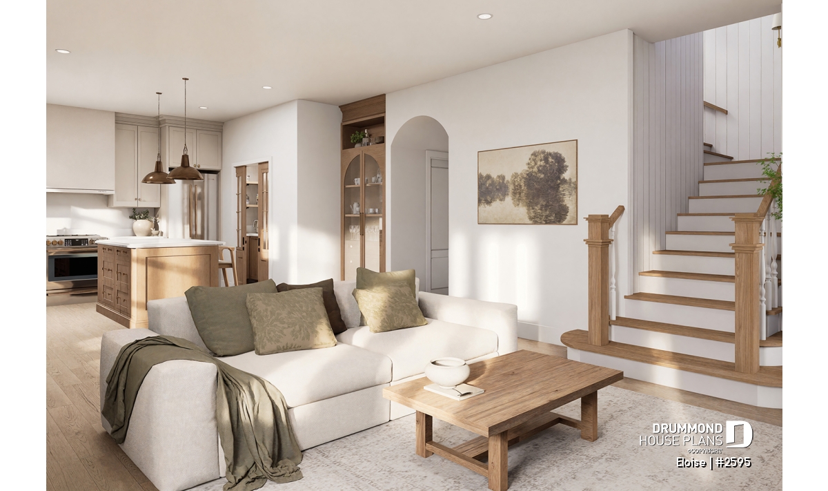 Bright open-concept living room in Eloise (#2595) featuring large windows, abundant natural light, and functional modern interior design.