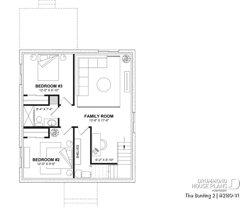 affordable small house plan 2180 v1 finished basement 2 bedrooms family room bathroom