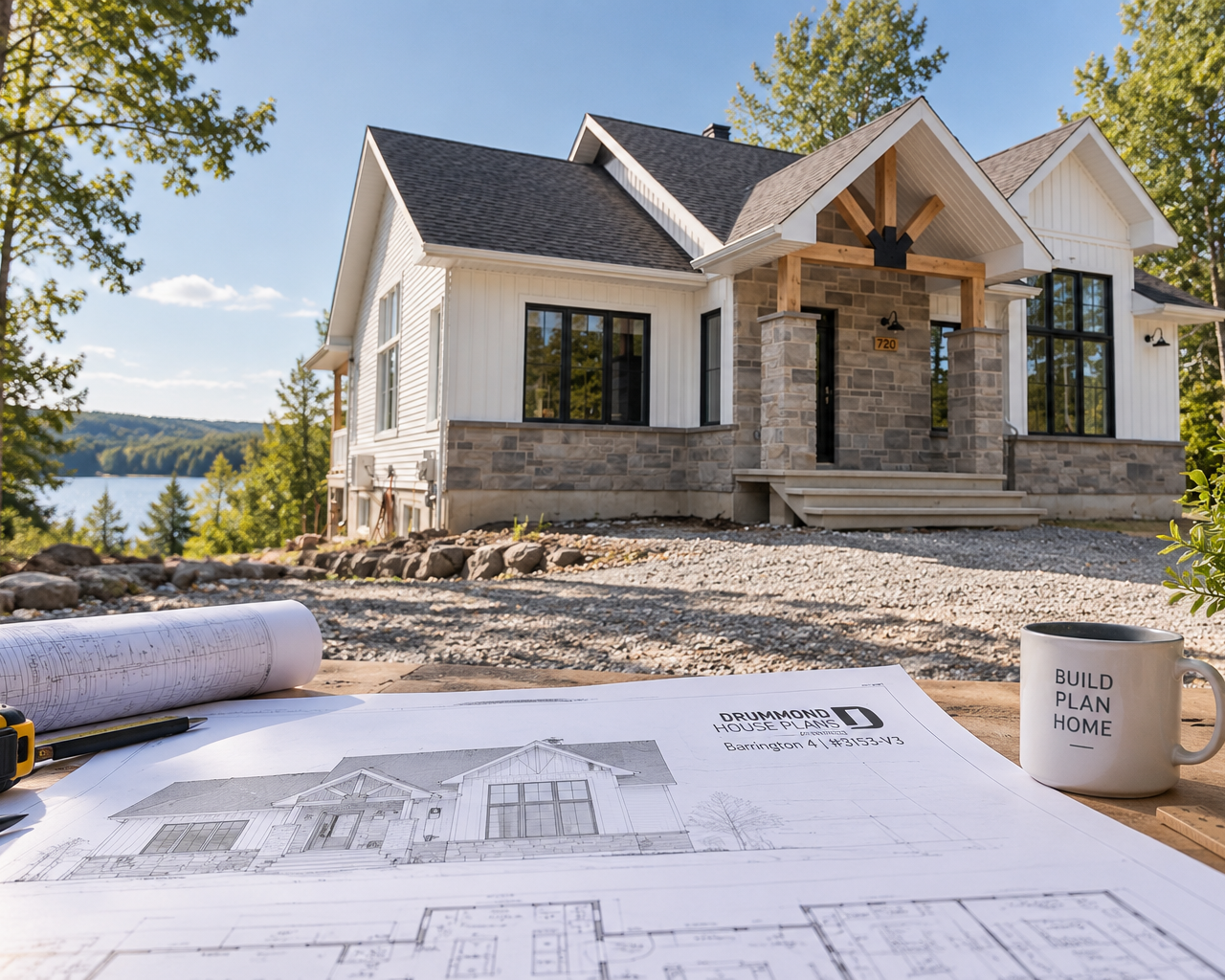 Barrington 4 house plan #3153-V3 with architectural plans before building on a lot