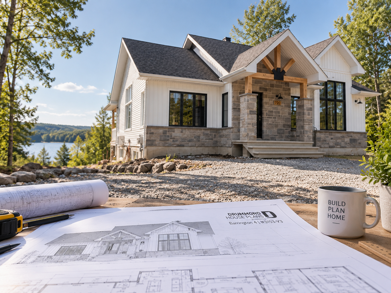 Barrington 4 house plan #3153-V3 with architectural plans before building on a lot