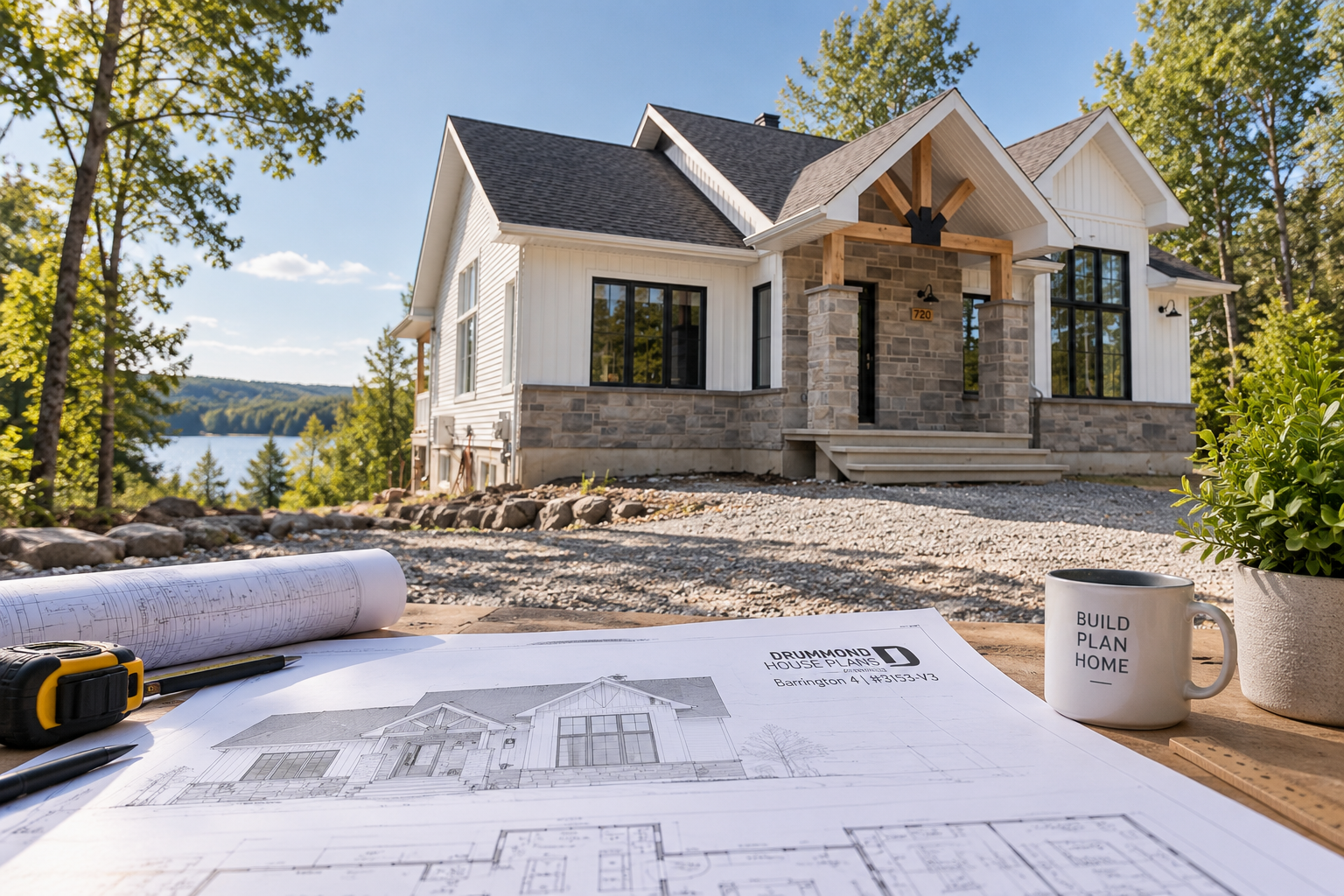 Barrington 4 house plan #3153-V3 with architectural plans before building on a lot